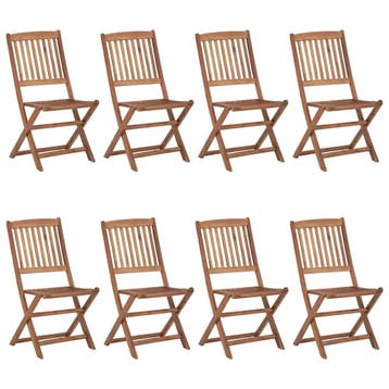 vidaXL Tuinstoelen 8 st inklapbaar massief acaciahout, Verzenden, Nieuw