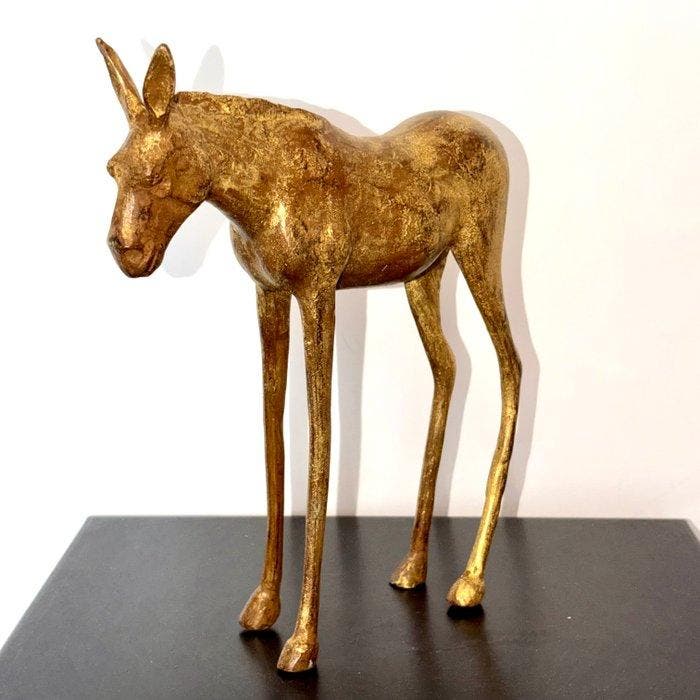 Abdoulaye Derme - sculptuur, Âne stylisé en bronze - 24 cm -, Antiquités & Art, Curiosités & Brocante