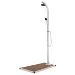 vidaXL Buitendouche met bruine basis 220 cm aluminium, Tuin en Terras, Verzenden, Nieuw