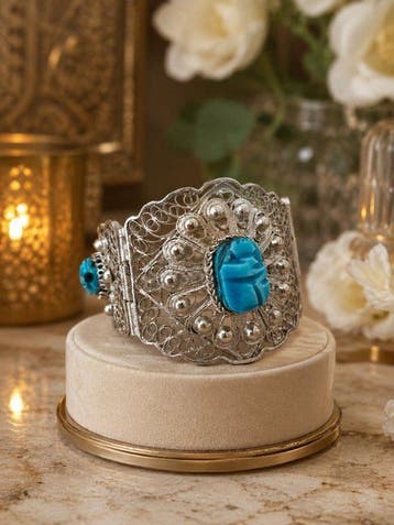 egyptische revival-armband - Zilver - Egypte - 20e eeuw