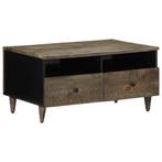 vidaXL Salontafel 80x54x40 cm massief mangohout lichtgrijs, Verzenden