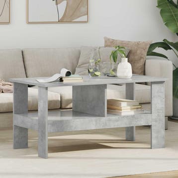 vidaXL Salontafel Beton Grijs 90 x 50 x 45 cm Bewerkt hout, Verzenden, Nieuw