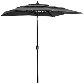 vidaXL Parasol 3-laags met aluminium paal 2x2 m, Verzenden