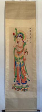 Een Chinees Boeddha-schilderij, Zhang Daqian-merkteken -