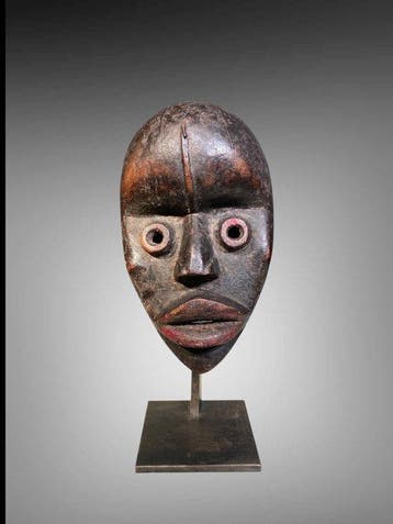 Masker Dan met bronzen sokkel op maat - Dan-masker van hoge