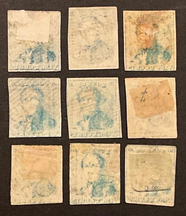 België 1849 - Leopold 1 : Epaulet 2 - 20 centimes Blauw :, Postzegels en Munten, Postzegels | Europa | België