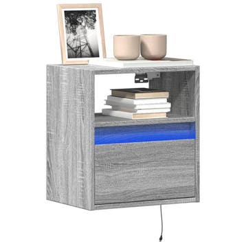 vidaXL Tv-wandmeubel met LED-verlichting 41x31x45 cm grijs, Huis en Inrichting, Kasten |Televisiemeubels, Verzenden, Nieuw