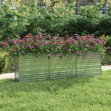 vidaXL Plantenbak verhoogd 240x40x77 cm gegalvaniseerd staal, Verzenden