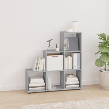vidaXL Boekenkast trapvormig 107 cm bewerkt hout grijs, Verzenden, Nieuw