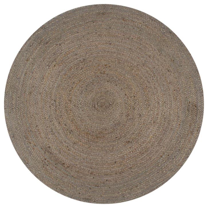 vidaXL Vloerkleed handgemaakt rond 90 cm jute grijs, Maison & Meubles, Ameublement | Tapis & Moquettes, Envoi