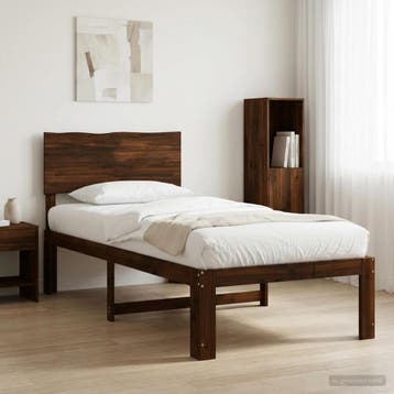 vidaXL Eenpersoonsbed met hoofdbord ROSTOCK Donkerbruin 80 x, Huis en Inrichting, Verzenden, Nieuw