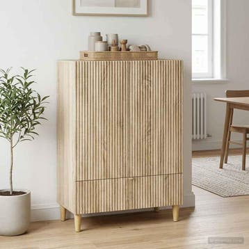 vidaXL Dressoir met lade Sonoma Eiken 66 x 34,5 x 95 cm, Verzenden, Nieuw