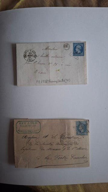Frankrijk 1859/1890 - Verzameling van 4 oude brieven en