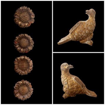 Decoratief ornament (6) - Uccelli e girasoli - Italië - 18