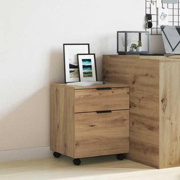 vidaXL Dossierkast verrijdbaar 45x38x54 cm hout artisanaal, Verzenden, Nieuw