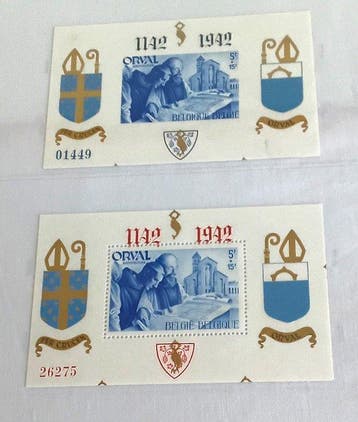 Belgique 1941 - Abbaye Notre-Damme dOrval en Bloc, Gestempeld