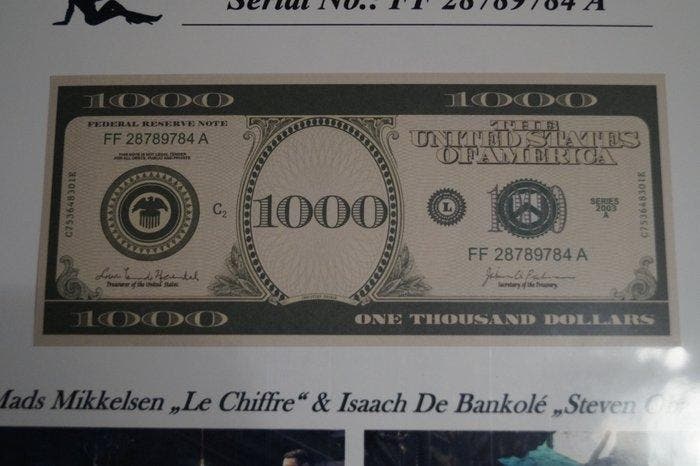 James Bond 007: Casino Royale - Movie Prop - Original 1000, Collections, Cinéma & Télévision