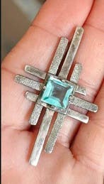 Zonder minimumprijs - Ketting met hanger Zilver Aquamarijn -