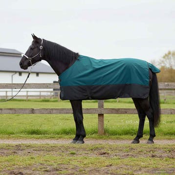 vidaXL Paardendeken Donkergroen en zwart 145 cm Polyester, Dieren en Toebehoren, Verzenden, Nieuw