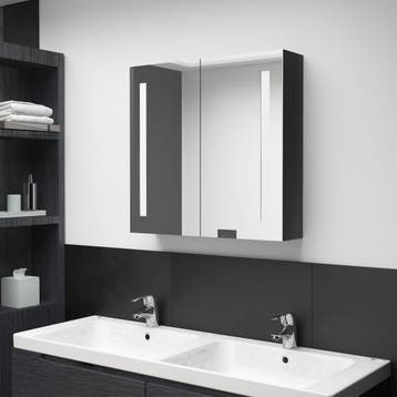vidaXL Badkamerkast met spiegel en LED 62x14x60 cm glanzend, Verzenden, Nieuw