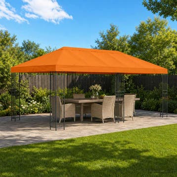 vidaXL Paviljoen met zijwanden 6 x 3 m Oranje Polyester en, Verzenden