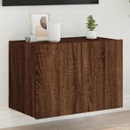vidaXL Tv-wandmeubel met LED-verlichting 60x35x41 cm bruin, Verzenden, Nieuw