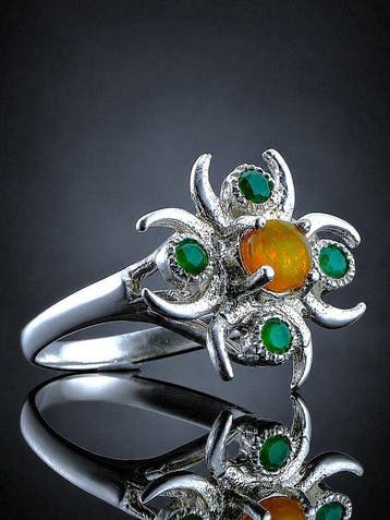 Opaal - Zilver, 925 - Ring - Natuurgeïnspireerd