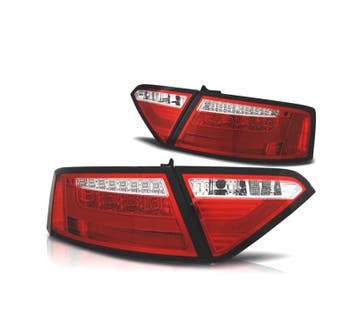 FEUX ARRIÈRE POUR AUDI A5 07-11 LIGHT BAR ROUGE CHROMÉ, Verzenden