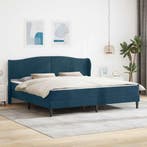 vidaXL Bedframe met hoofdeinde Blauw 200 x 200 cm Fluweel, Verzenden, Nieuw