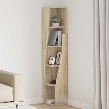 vidaXL Hoekkast 27,5x27x140cm Bewerkt hout Sonoma Eik, Huis en Inrichting, Kasten | Overige, Verzenden, Nieuw