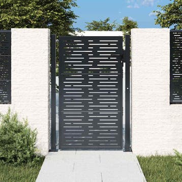 vidaXL Poort 100x125 cm met vierkant staal antracietkleurig, Verzenden, Nieuw