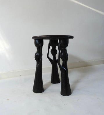 Tabouret - Bois - Tabouret africain / Table dappoint, Antiquités & Art