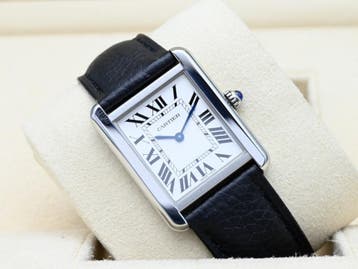 Cartier Tank Solo Ref. WSTA0030 Year 2020 (Box & Papers), Handtassen en Accessoires, Horloges | Dames, Overige merken, Leer, Staal