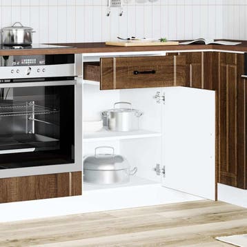 vidaXL Onderkast Lucca bewerkt hout bruin eikenkleur, Verzenden, Nieuw