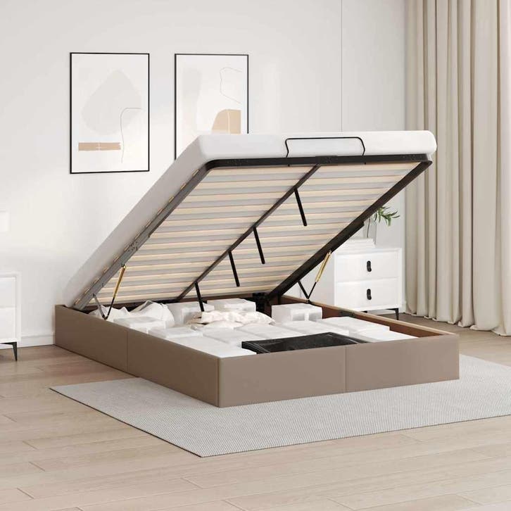 vidaXL Bedframe zonder matras 140x200 cm kunstleer, Huis en Inrichting, Slaapkamer | Bedden, Nieuw, Verzenden