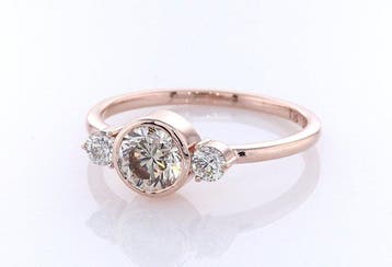Zonder minimumprijs - Ring - 14 karaat Roségoud - 0.90ct.