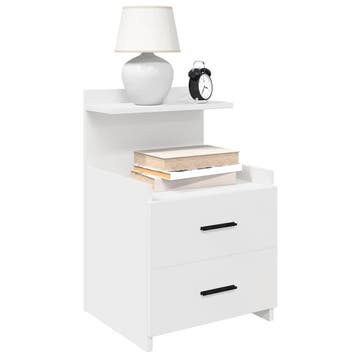 vidaXL Nachtkastjes 2 st met 2 lades wit 40x36,5x62 cm, Verzenden