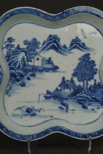 Kangxi (1662-1722) - Plateau - Savant taoïste pêchant dans, Antiquités & Art