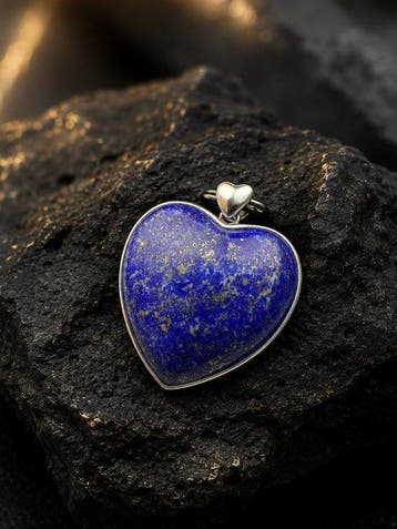 Lapis Lazuli Hanger van S925 sterlingzilver | Rhodiumlaag -