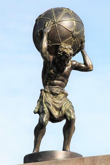 Statue, atlas - 42 cm - mgo polystone
