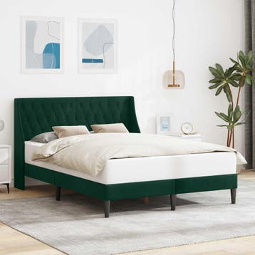 vidaXL Bedframe met hoofdeinde Donkergroen 160 x 200 cm, Verzenden, Nieuw