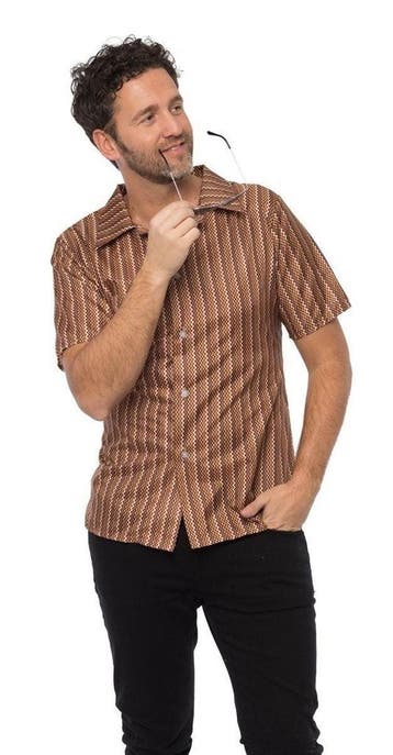 Tshirt Jaren 70 Bruin, Verzenden, Nieuw
