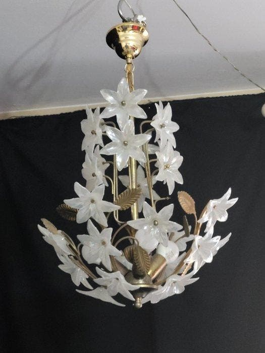 Plafondlamp - Muranoglas - Murano-glas bloemen, Huis en Inrichting, Overige Huis en Inrichting