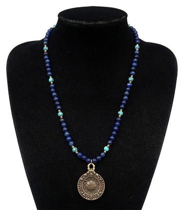 Lapis lazuli - Tibetaanse Rituele Spiegel Melong: Schild