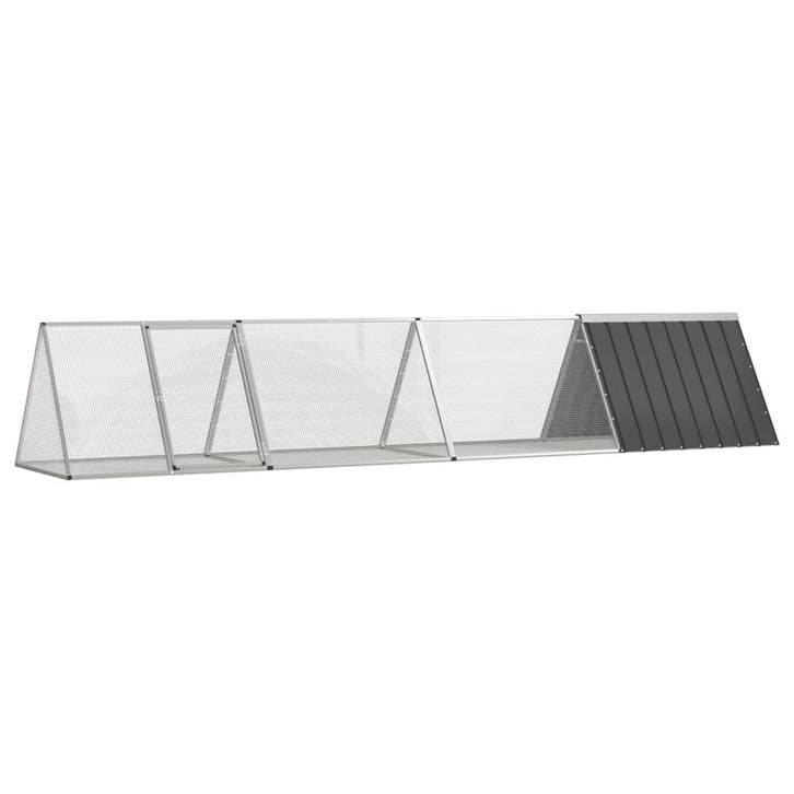 vidaXL Konijnenhok 403,5x80,5x71 cm gegalvaniseerd staal, Animaux & Accessoires, Rongeurs & Lapins | Cages & Clapiers, Envoi