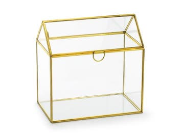 Glazen Enveloppendoos Goud 21xcm, Verzenden, Nieuw