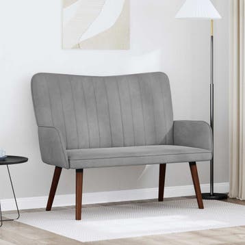 vidaXL 2-Zits Sofa Lichtgrijs 115 x 61 x 87 cm fluweel, Verzenden, Nieuw