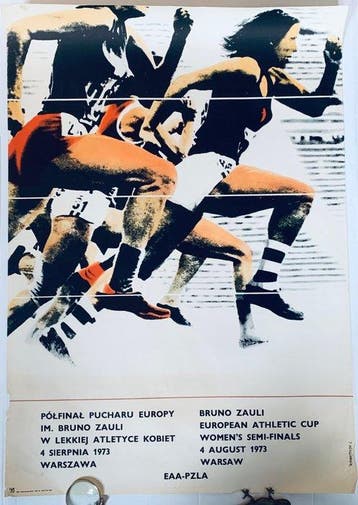 Jacek Neugebauer - 1973 vintage Poster Poland Runing Sprint, Antiek en Kunst, Kunst | Tekeningen en Fotografie