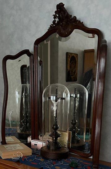 Miroir de table - Bois, Antiquités & Art