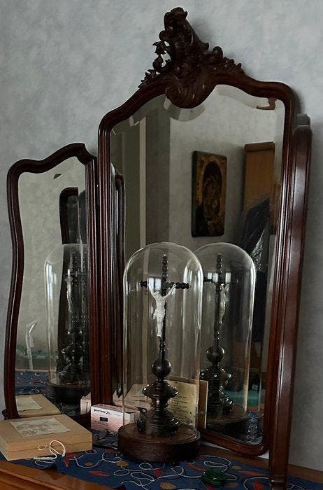 Miroir de table - Bois, Antiquités & Art, Antiquités | Autres Antiquités